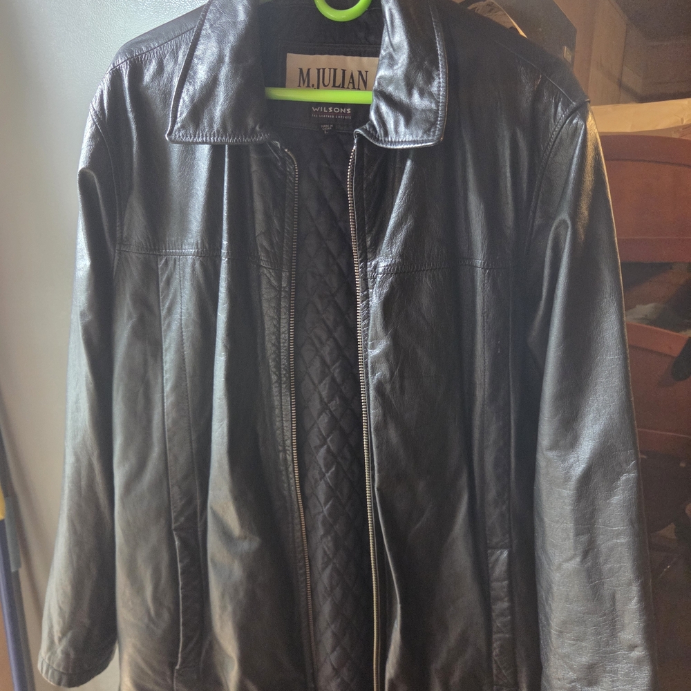 M. Julian Men's Black Leather Performance Jacket